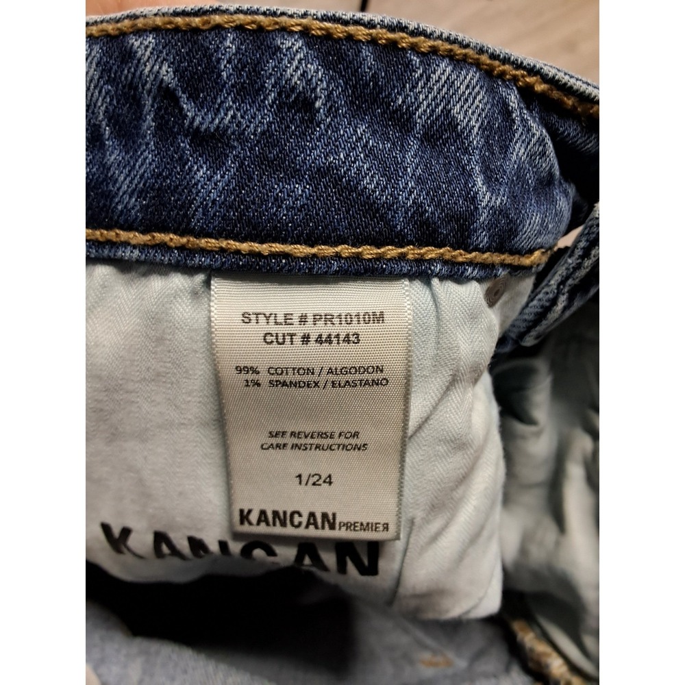 Kancan Premier PR1010M High Rise Straight Leg Distressed Jeans Blue Size 1/24 - Picture 5 of 6